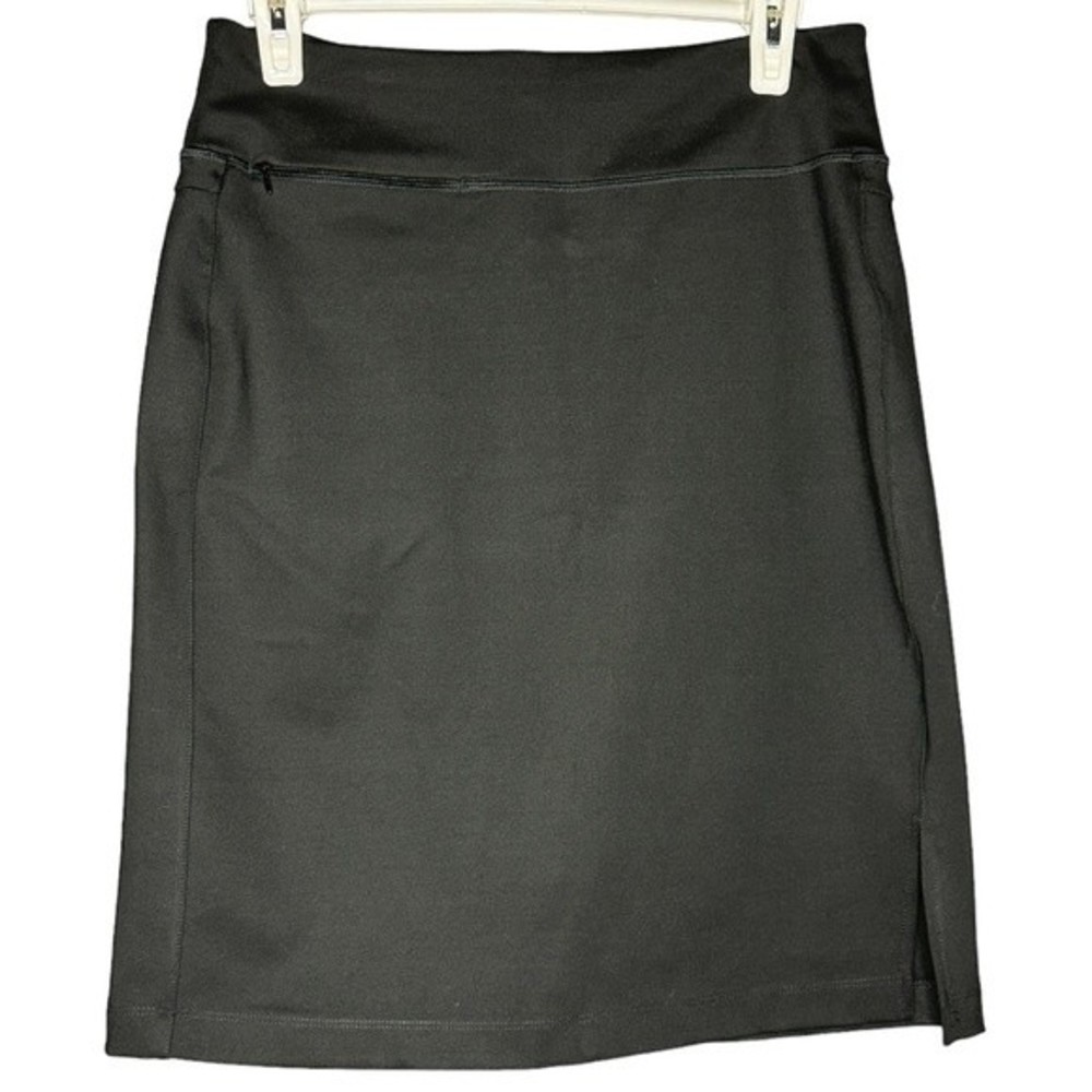 Duluth Trading Ponte Pro Knee length Skirt‎ black size 4 pockets